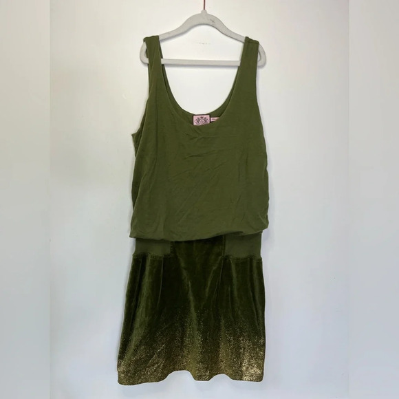 Juicy Couture Y2K Green Terry Cloth Mini Dress S Glitter Pool Lounge Vibe ‘00s - Picture 6 of 13